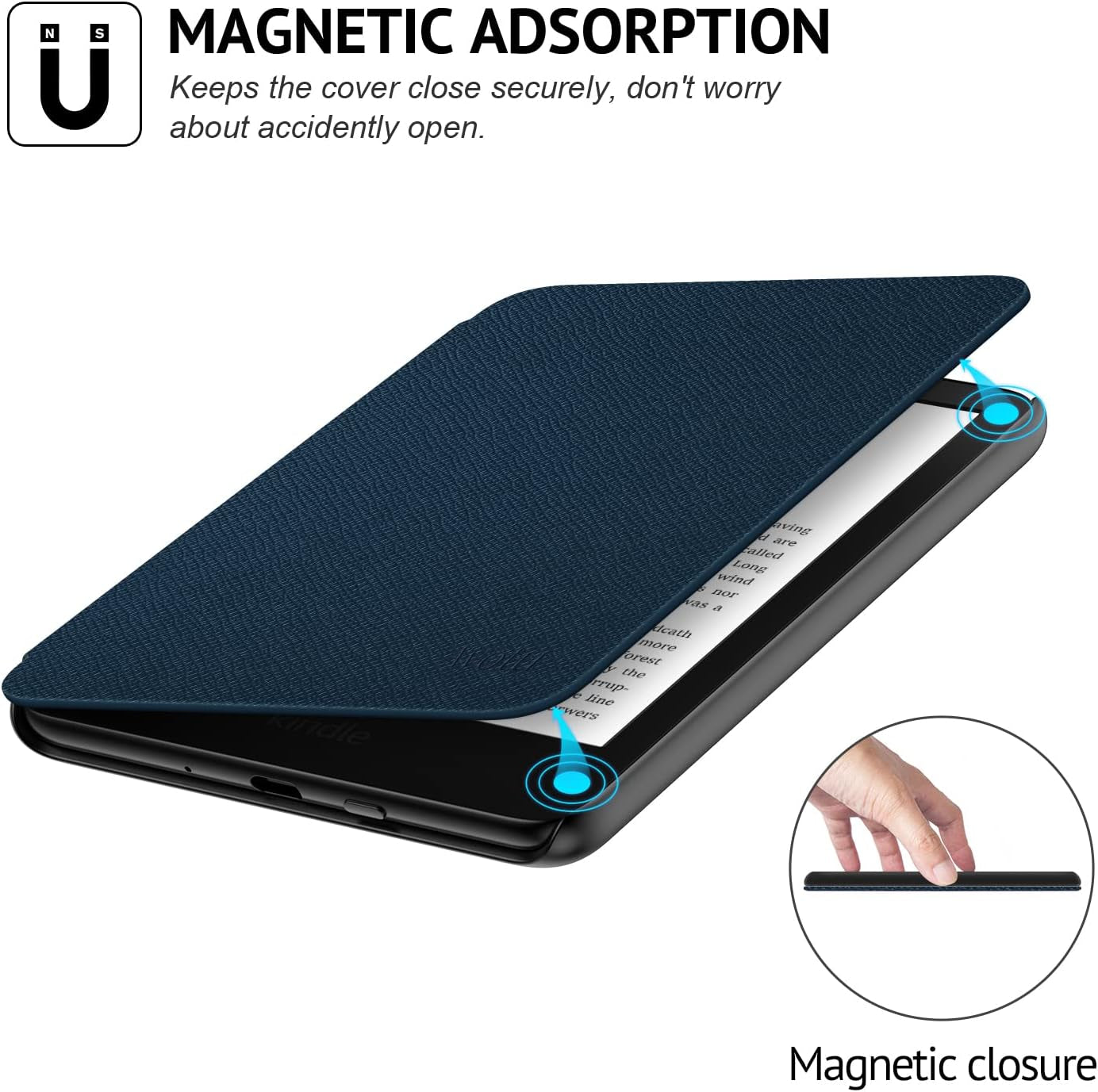 Case for 6" All-New Kindle 11Th Generation 2024/2022 Release (Model No. RS23CV/C2V2L3), Slim Cover with Auto Wake/Sleep, Only Fit 6 Inch Basic Kindle 2024/2022, Dark Blue