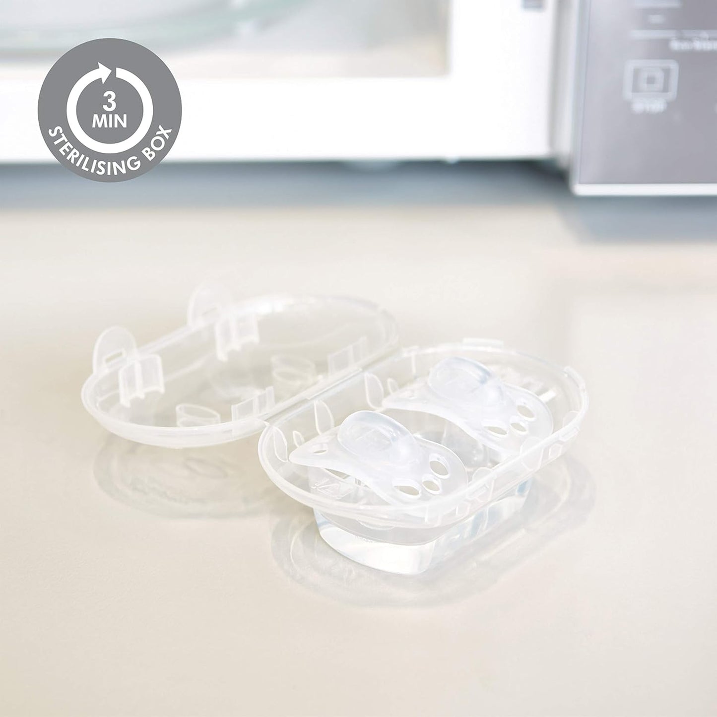 Baby Pacifier | 6-18 Months | Includes Sterilizing Case | 2-Count | Soft Silicone | Bpa-Free | Supports Natural Suckling | Blue
