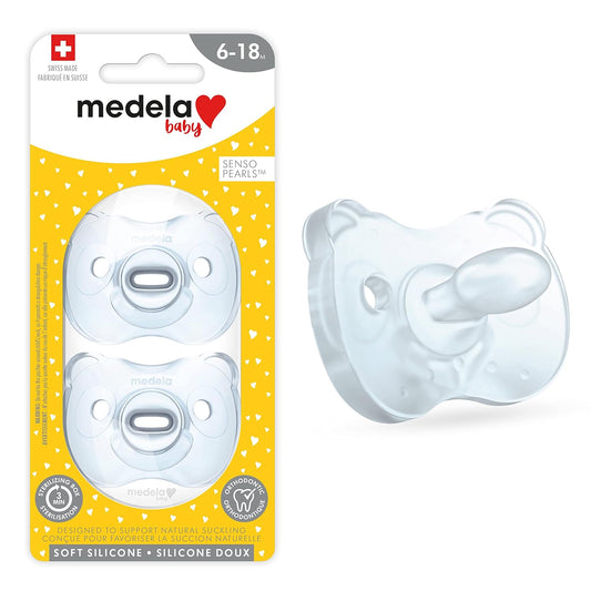 Baby Pacifier | 6-18 Months | Includes Sterilizing Case | 2-Count | Soft Silicone | Bpa-Free | Supports Natural Suckling | Blue
